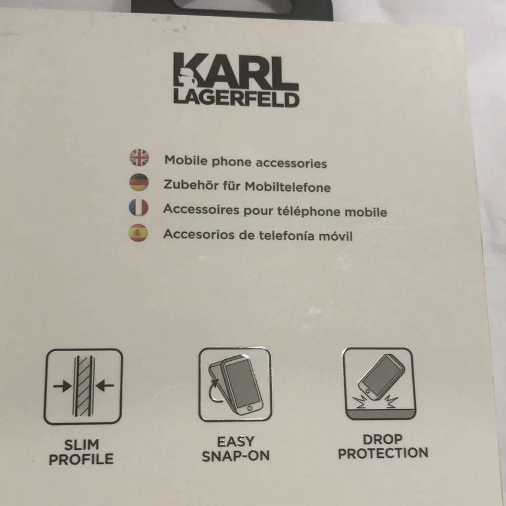 Karl Lagerfeld charcoal steel gray iPhone 14 Max slim profile‎ phone case new